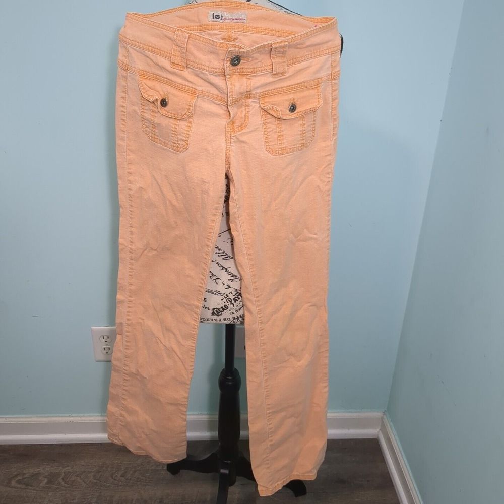 LEI Pants jeans vintage 5 Stretch Peach Orange pockets Y2k Jeans